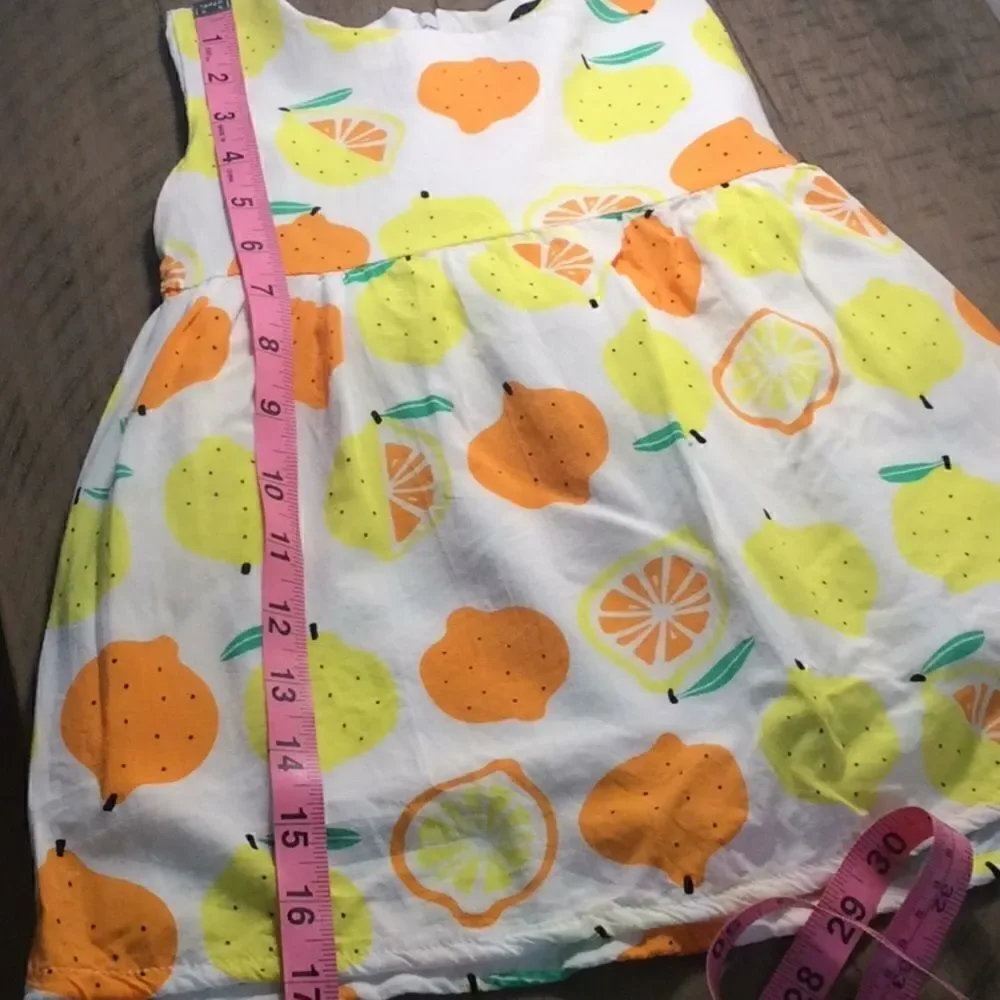 Lemon & Orange cotton dress 2/3T 17” long 10”waist